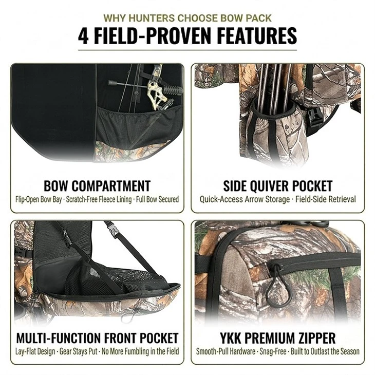 905-060# Bow Hunting Backpack With Fleece-Lined Bow Bay And 20L Gear Pack | GAF Outdoor high quality 905-060# Bow Hunting Backpack With Fleece-Lined Bow Bay And 20L Gear Pack | GAF Outdoor high quality