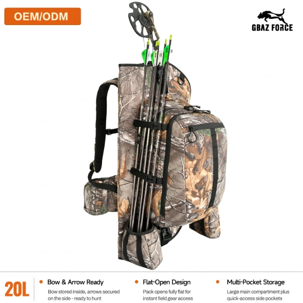 905-060# Bow Hunting Backpack With Fleece-Lined Bow Bay And 20L Gear Pack | GAF Outdoor