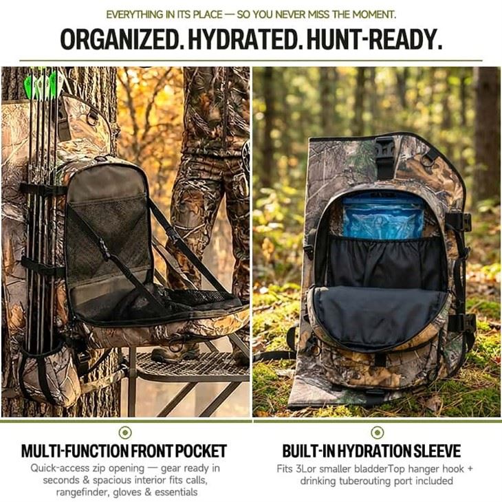 905-060# Bow Hunting Backpack With Fleece-Lined Bow Bay And 20L Gear Pack | GAF Outdoor manufacturers 905-060# Bow Hunting Backpack With Fleece-Lined Bow Bay And 20L Gear Pack | GAF Outdoor manufacturers