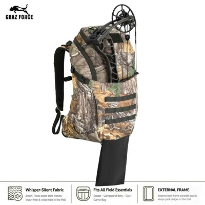 905-061# 22L Camo Hunting Daypack With External Steel Frame And 4-in-1 Front Pocket | GAF Outdoor